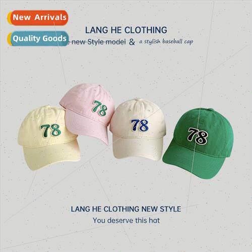 Patch children baseball cap washed soft top casual versatile