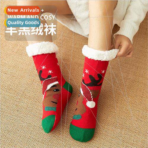 Winter Christmas socks padded thickened floor socks dot glue