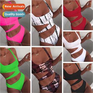 thin swimsu Europe bikini color solid piece one sexy new