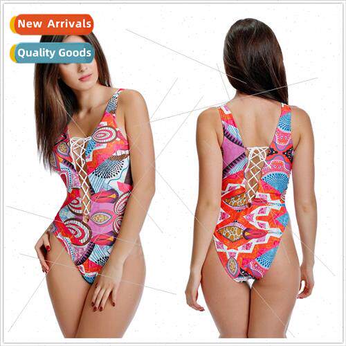 One-piece swimsu new Europe hot  one-piece braided rope diga