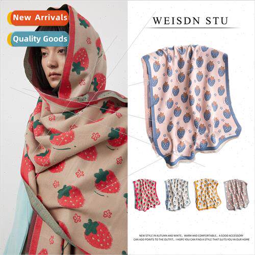 Fall winter new faux cashmere cute strawberry female scarf s