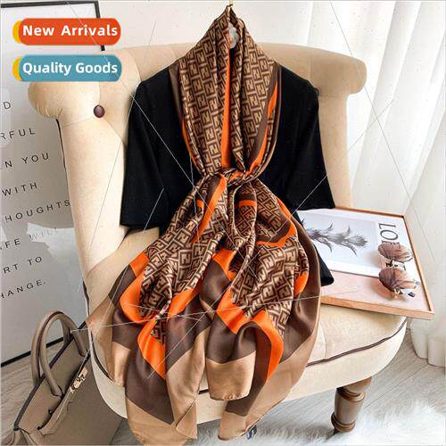 2021 new letters imation silk scarf female sunshade shawl fa