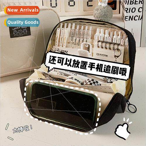 Elementary school flood new large capacy canvas pencil bag i
