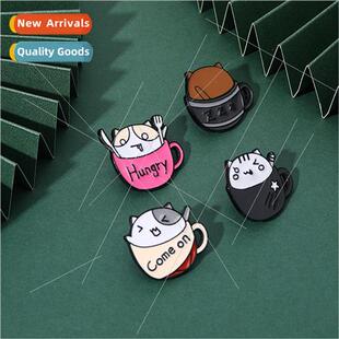 2023 new cafe inspirational mood brooch ins cartoon cute cat