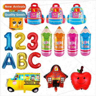 Cartoon pencil schoolbag modelling aluminium film balloon ba