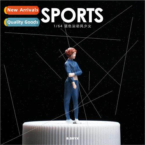 1/64 sports wind girl character model resin doll miniature t