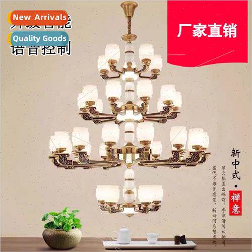 Duplex large chandelier new Chinese villa building in buildi