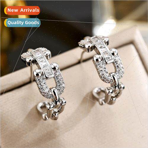 fashion zirconia chain earrings wh diamond earrings s925 sil