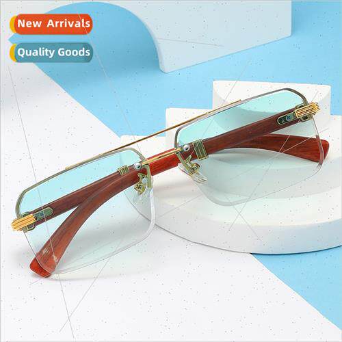 6041 new double beam cut edge sunglasses square glasses tide