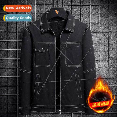 Cowboy workwear jacket men new fall winter thickened warm la