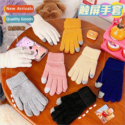 New knted warm gloves women winter padded thickened windproc