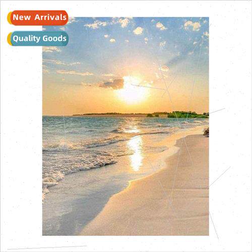 New simple modern handmade full embroidery seaside sunset la