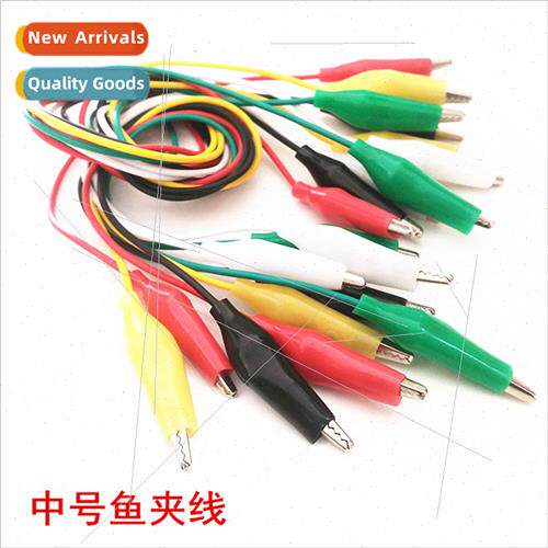 Medium size double head crocodile clips wh wire test line cr