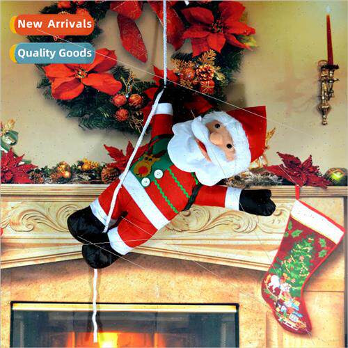 New 60CM Rope Climbing Santa Claus Doll Holiday  Ornament Ho