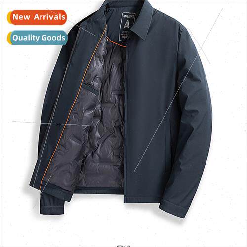 ght down jacket middle-aged men business casual solid color
