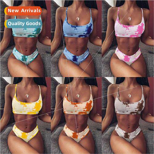 Bikini Two Piece Europe Swimsu Women 2021 New Tie-Dye Gradie