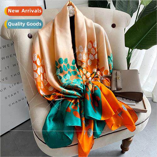 Korea  new printing long simulation silk scarf female summer