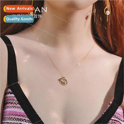 s925 silver necklace geometric necklace round triangle cross