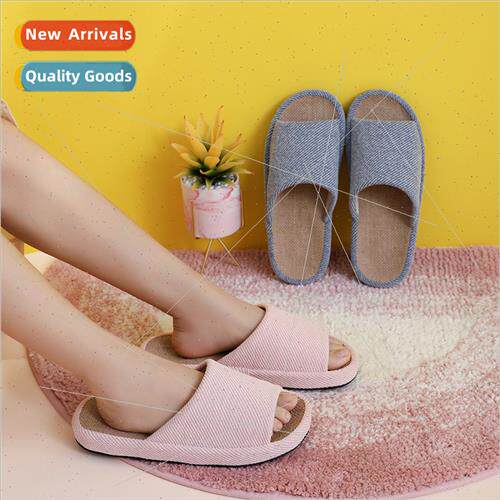 Japan spring fall cotton linen slippers female four seasons