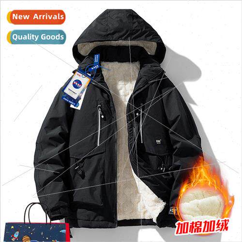 cotton jacket men winter tide thickened hundred warm hooded