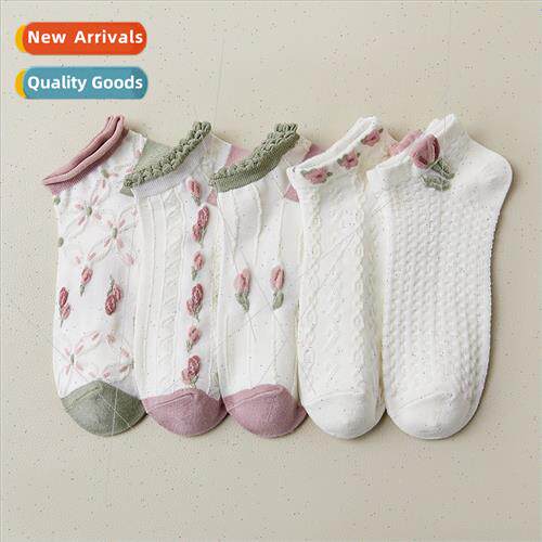 Socks women 2023 new mid-short spring summer short socks sha