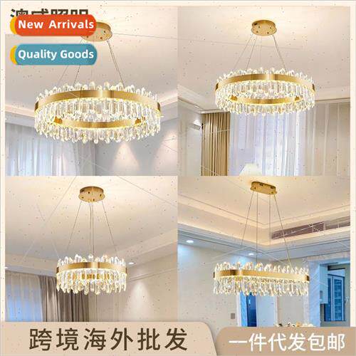 Model light luxury crystal chandelier round square hotel vil