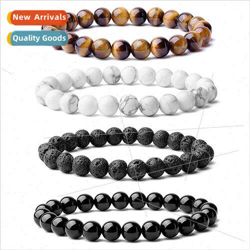 Europe Uned States beaded tiger eye stone volcanic stone whe