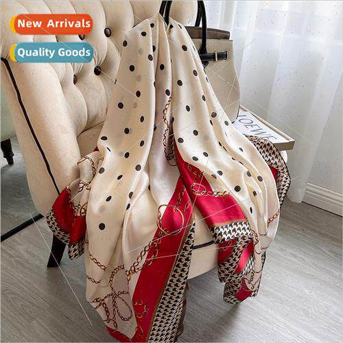 2021 Japan Korea new imation silk polka dot printed silk sca