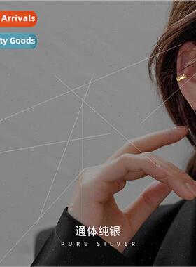 S925 silver gold-plated French crown ear clips female whout