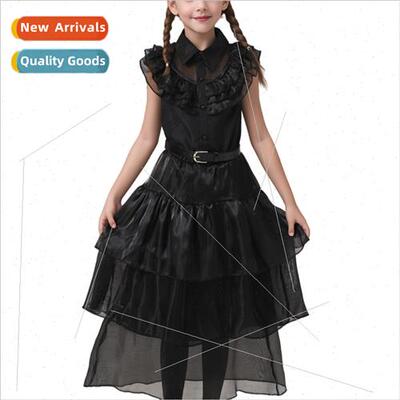 New Kids Adams Family Saree Wednesday Wednesday Black Dress