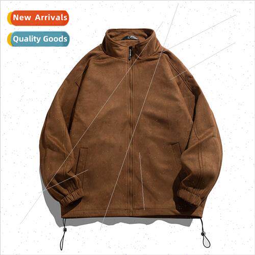 2023 new fall suede jacket tide men American set retro loose