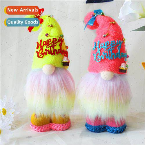 New Happy Birthday Faceless Old Man Doll Decoration Gnome Do