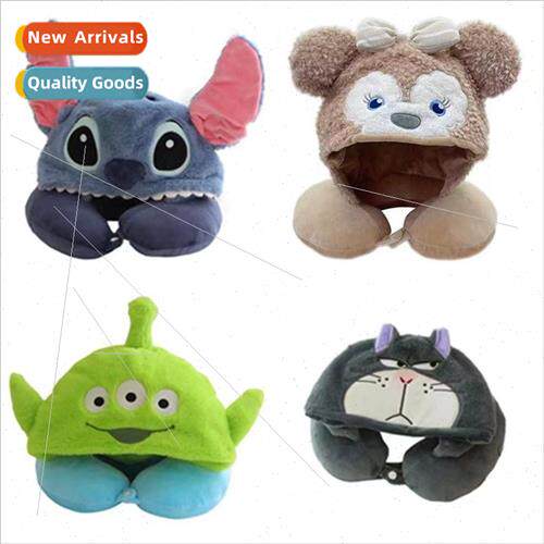 big ears Stch hooded U-shaped pillow portable travel car air