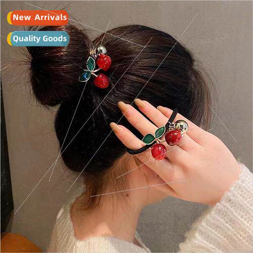 Korea sweet cherry hair rope female cute peplum head rope po