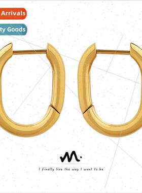 Europe retro sense niche geometric tanium steel gold-plated