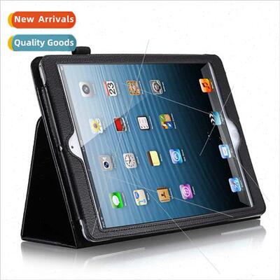 适用Apple iPad9.7 Tablet Case iPad56 Lychee Pattern Bi-Fold