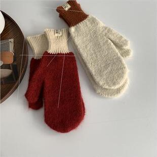 full coup knted fingers package gloves warm wool new 2023