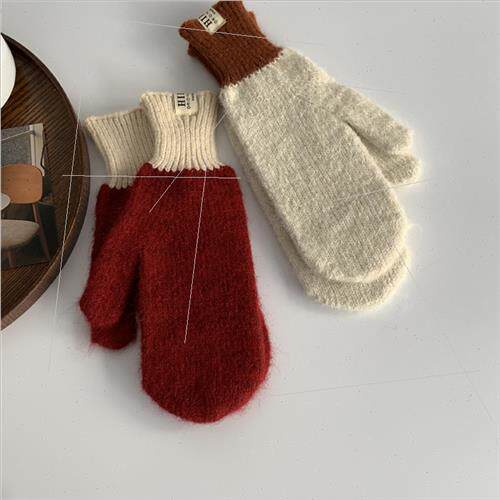 2023 new knted wool warm gloves full package wh fingers coup