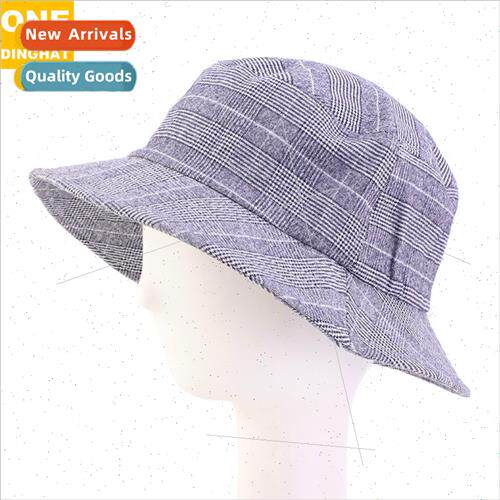 new Korea  sun hat cotton fine checkered pattern fisherman h