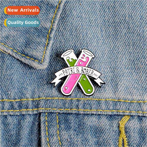 Europe Uned States chemistry experiment test tube brooch bak