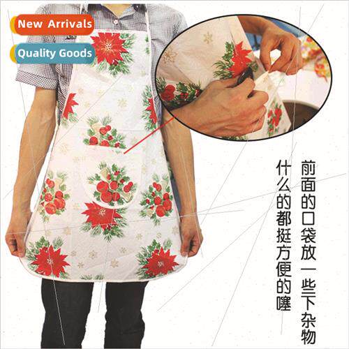 Korea fashion printing waterprogrease apron wh pockets adult