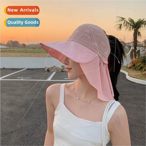 New large brim sunshade hollow top fisherman hat big bow sun