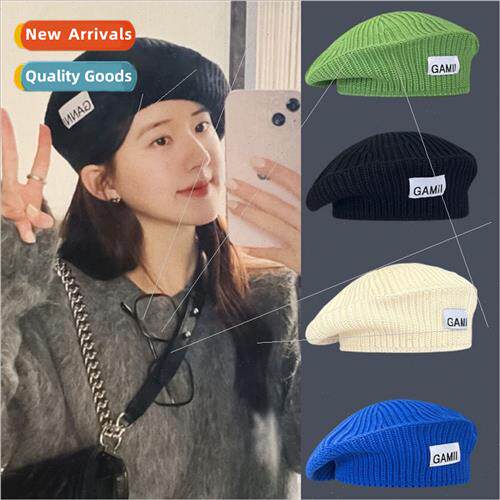 Beret Korea  hundred wh knting autumn winter warm patch pain