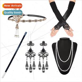 Dress Halloween Costume 1920s Smoking Girl Gloves Flapper