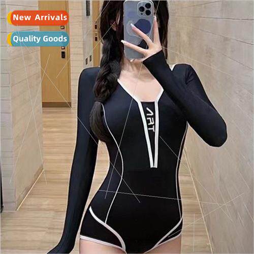 2024 sports wind swimsu female conservative belly-shading th