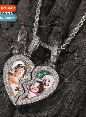 Hip Hop New Magnet Heart Photo Pendant Necklace Fashion Copp