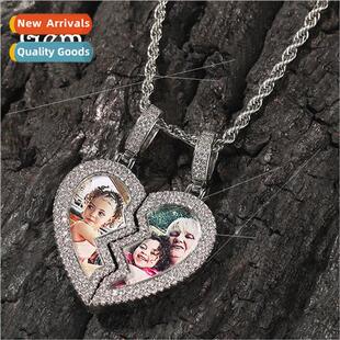 Hip Hop New Magnet Heart Photo Pendant Necklace Fashion Copp