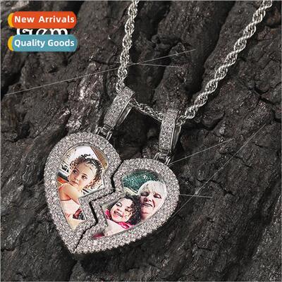 Hip Hop New Magnet Heart Photo Pendant Necklace Fashion Copp