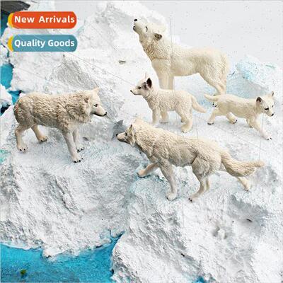 Wildlife model arctic wolf snarling wolf walking wolf cub or
