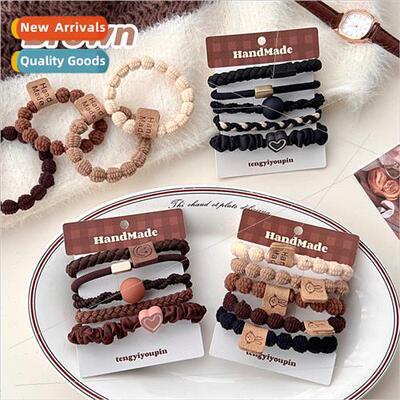 new high elasticy curry color system hair rope high value te
